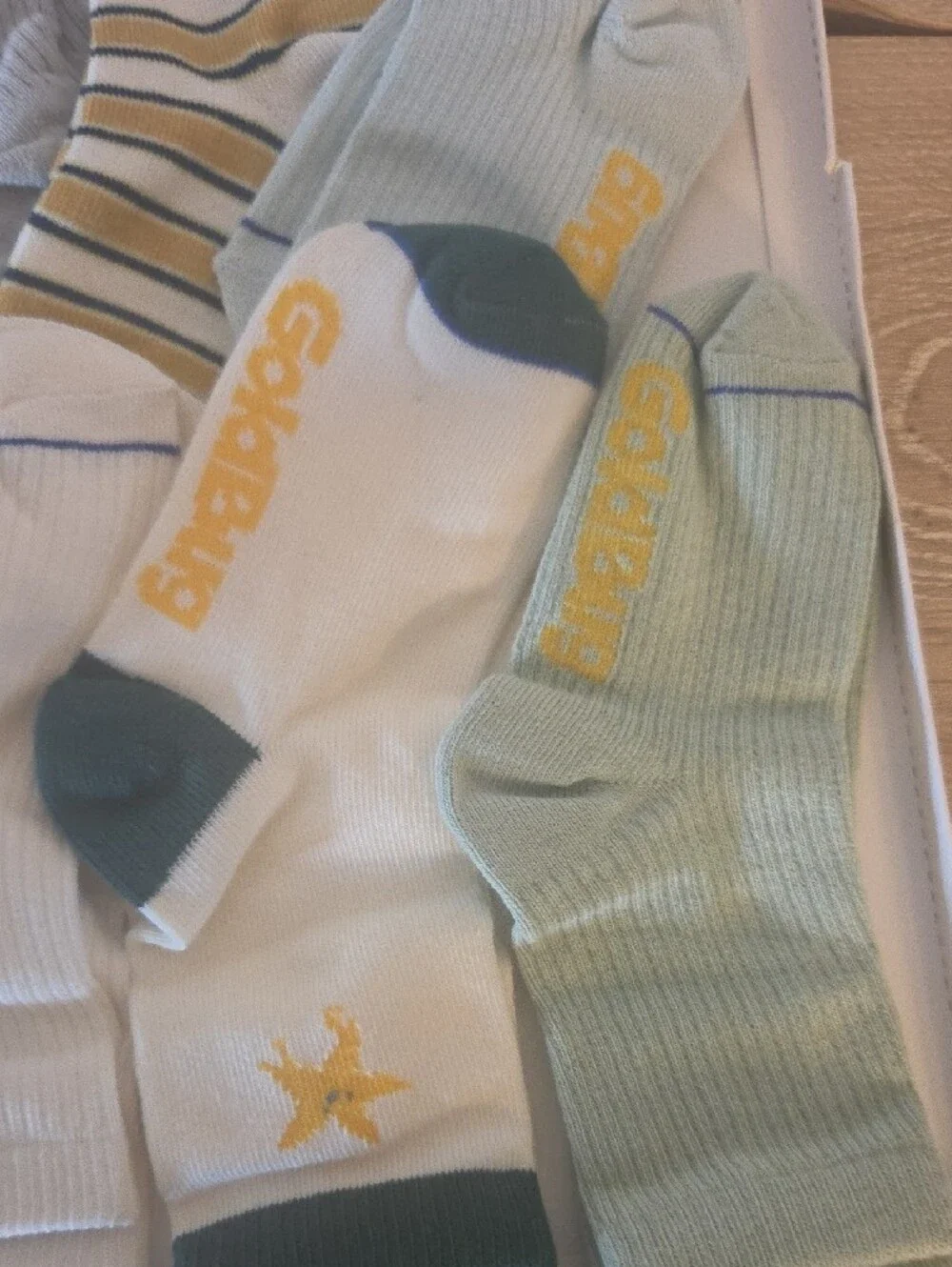 GoldBug Boys' Fashion Crew Socks 8-Pack in Green, Navy & Cream